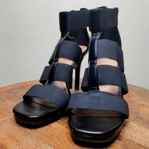 Black Sandals 4 inches high heels size 6 woman Kelly and Katie